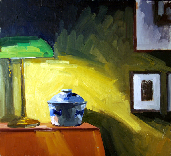 "Chinese Bowl and Banker's Lamp" is copyright  2009 by Kate Kern Mundie. All rights reserved.  Reproduction prohibited.